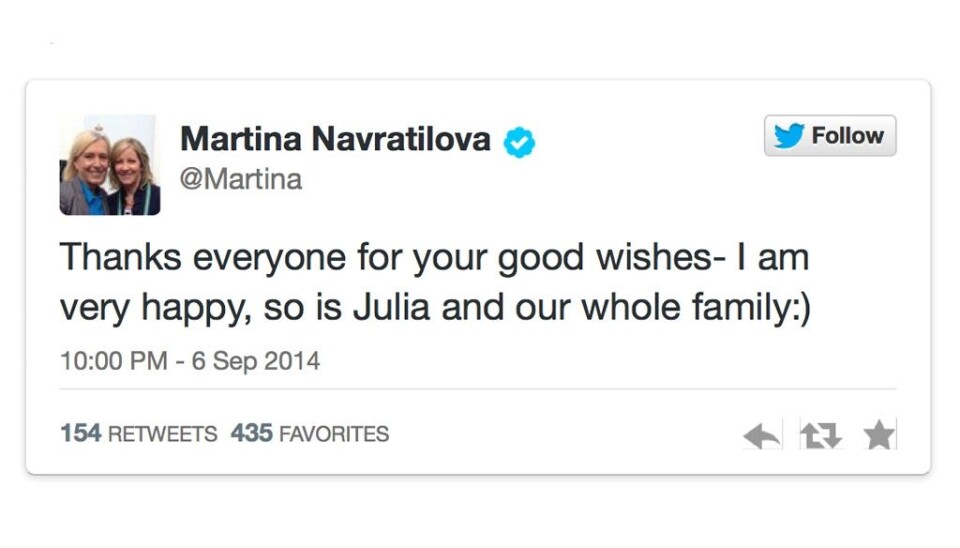Navratilova er forlovet