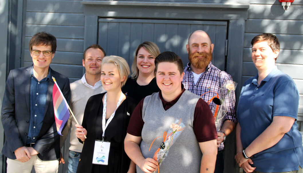 F.v. Egil J. Bye, Daniel B. Rayner, Ingvild Endestad, Bente Jørgensen, Elias Halvorsrud, Halvor Frihagen, Linda W. Olsen. Foto: Arne Andreas. F.v. Egil J. Bye, Daniel B. Rayner, Ingvild Endestad, Bente Jørgensen, Elias Halvorsrud, Halvor Frihagen, Linda W. Olsen. Foto: Arne Andreas.