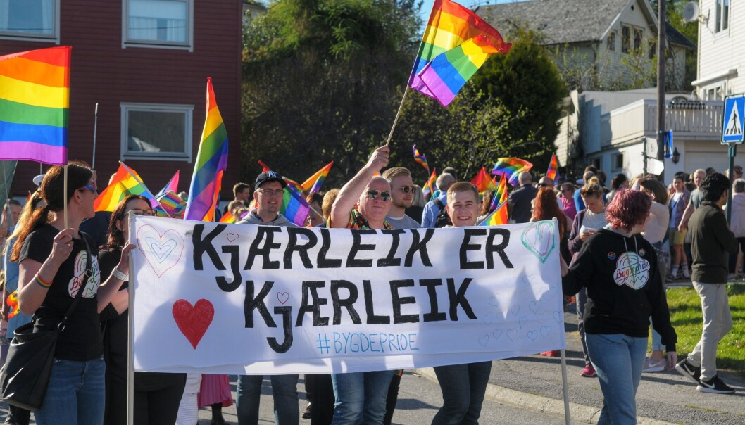 Fra paraden i Volda under Bygdepride 2018. Foto: Kjell Arne Ateinsvik. Fra paraden i Volda under Bygdepride 2018. Foto: Kjell Arne Ateinsvik.