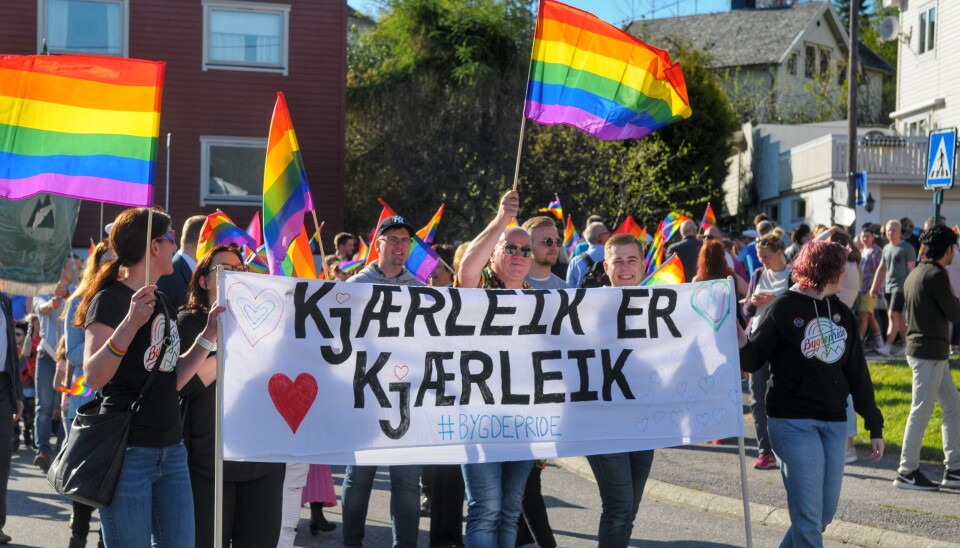 Bygdepride-paraden i Volda 2018. Foto: Kjell Arne Steinsvik.