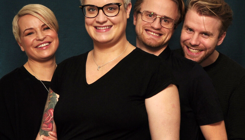 Hilde Lise, Hilde, Eivind og Tom Patrick er en skeiv forsøksfamilie. Foto: Reidar Engesbak.