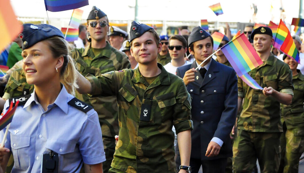 Forsvaret i Oslo Pride-paraden i 2018. Foto: Reidar Engesbak. Forsvaret i Oslo Pride-paraden i 2018. Foto: Reidar Engesbak.