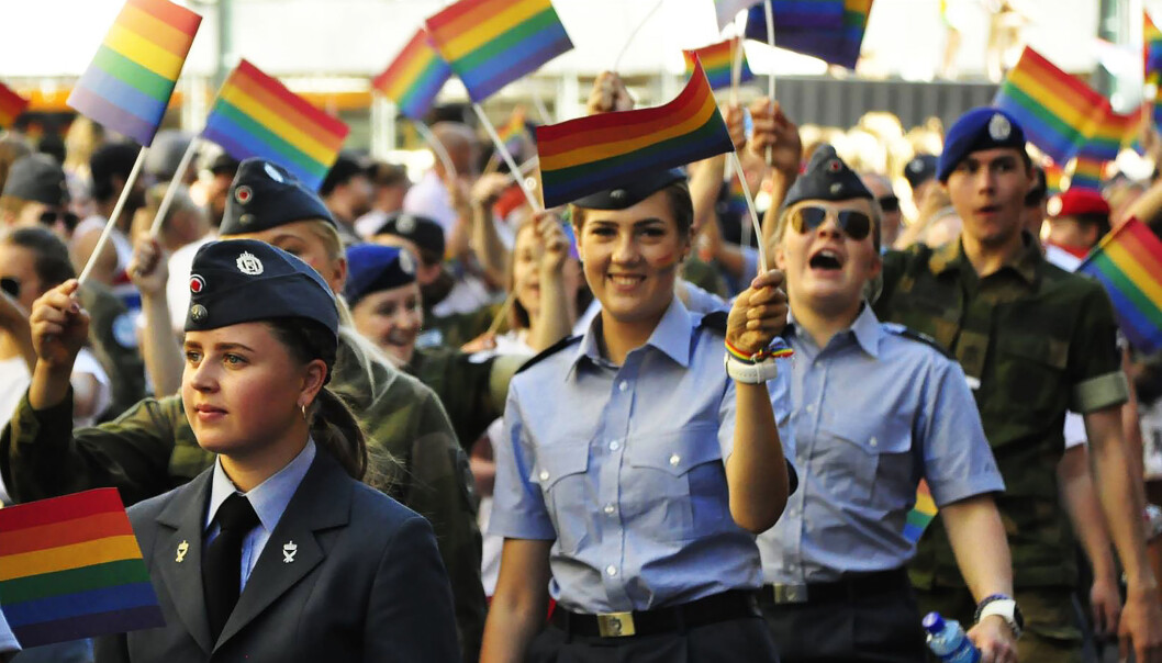 Forsvaret i Oslo Pride-paraden i 2018. Foto: Reidar Engesbak. Forsvaret i Oslo Pride-paraden i 2018. Foto: Reidar Engesbak.