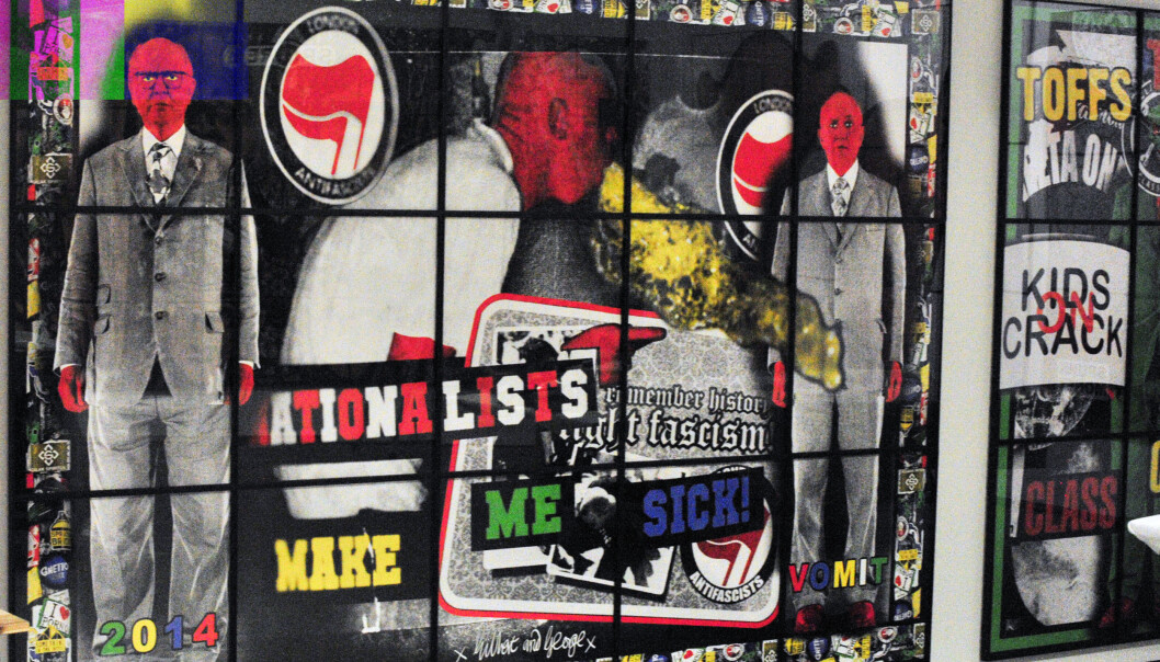 Gilbert & George «Nationalists make me sick!» (2014). Gilbert & George «Nationalists make me sick!» (2014).