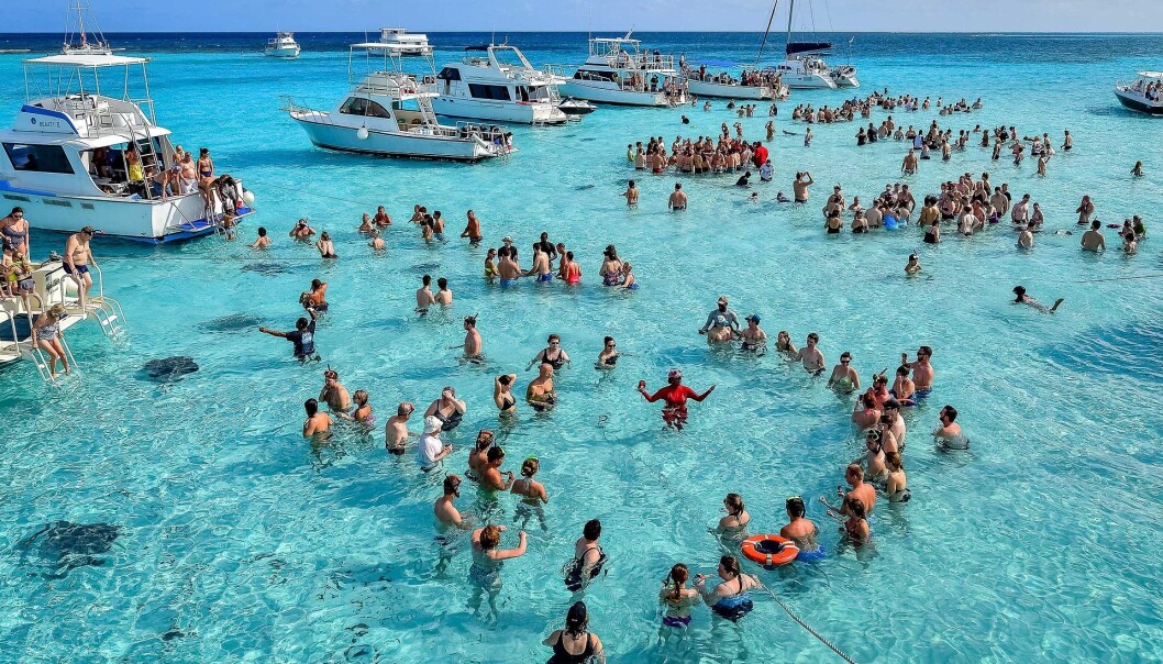 Caymanøyene i Det karibiske hav er kjent for sine hvite strender og et populært turistmål. Caymanøyene i Det karibiske hav er kjent for sine hvite strender og et populært turistmål.