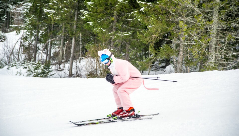 Den mest populære delen av Skeive Ski er skikonkurransen lørdag ettermiddag. Mange gjør seg ekstra flid med kostyme-
valget.