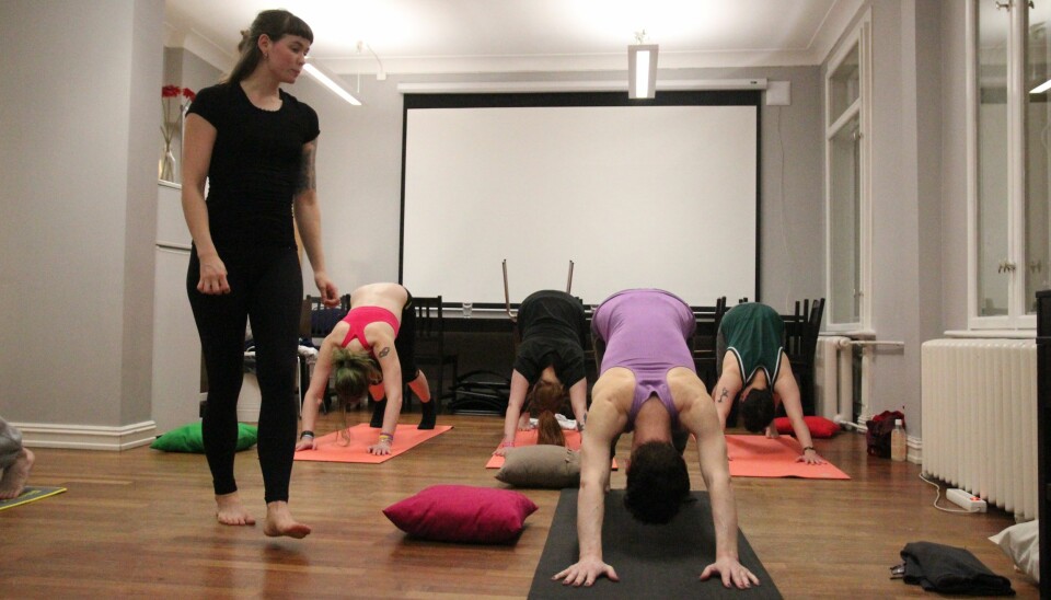 Yogatimene til instruktøren Silje Alnes er på et relativt lavt nivå og enkle å følge.