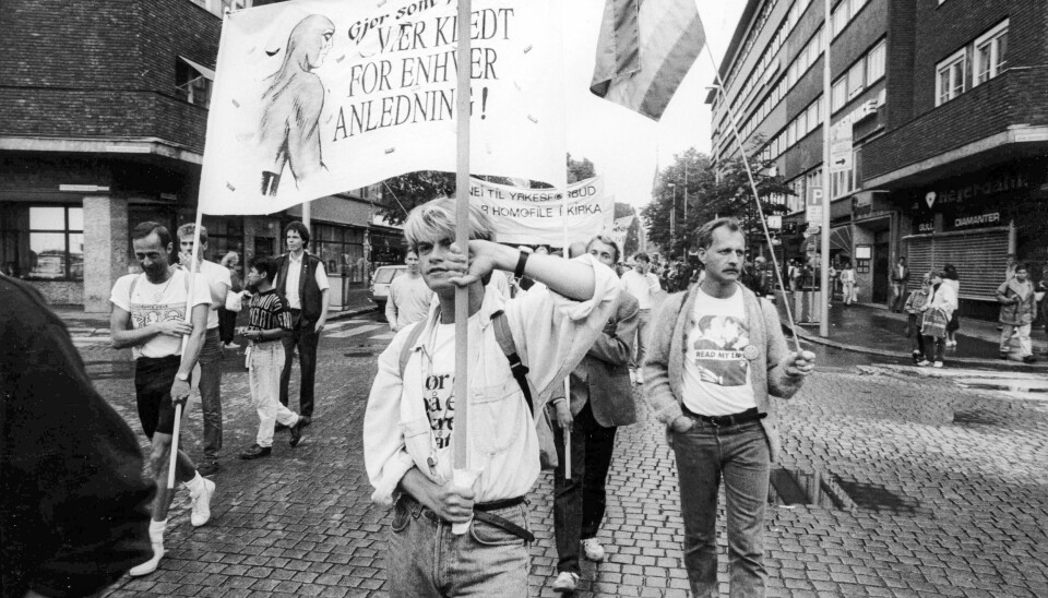 1989: Sjur Bjørnar Hanssen var frivillig i Helseutvalget, som hadde mange kreative toginnslag for sikrere sex under hivepidemien.