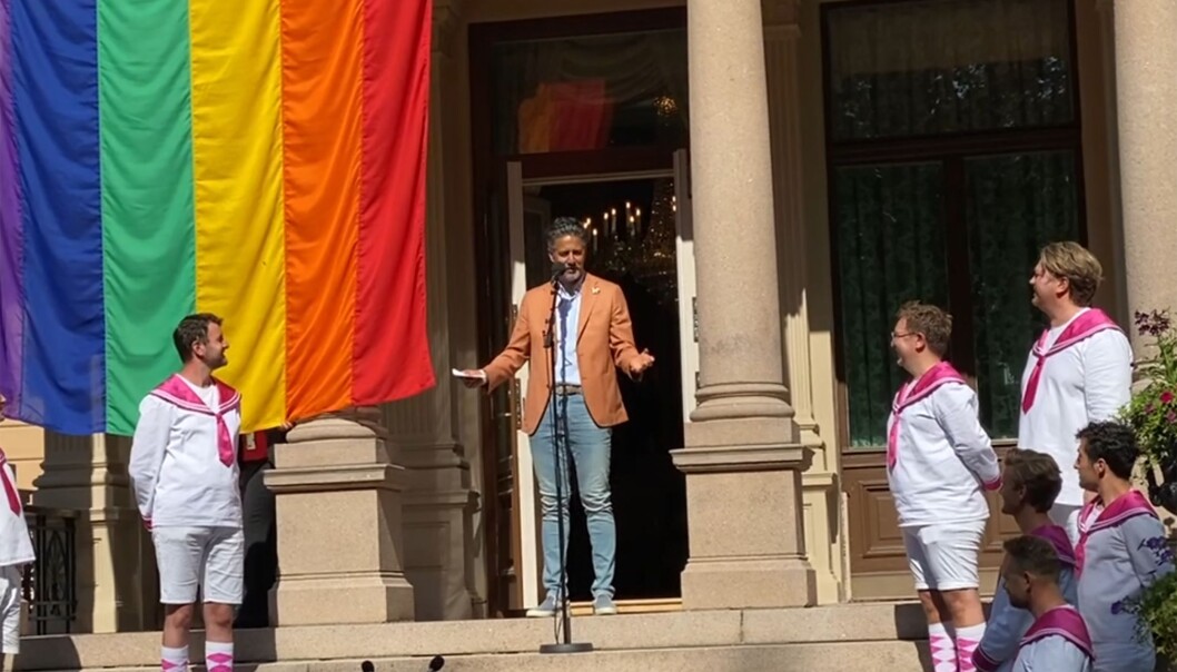 Kultur- og inkluderingsminister Abid Raja her sammen med Oslo fagottkor. Kultur- og inkluderingsminister Abid Raja her sammen med Oslo fagottkor.