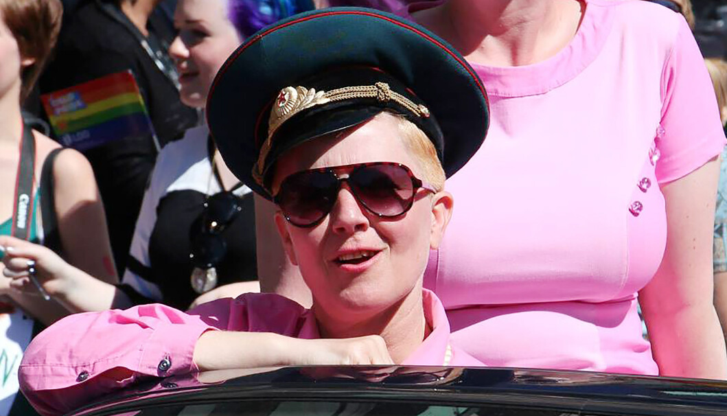 Tonje Gjevjon i prideparaden i Oslo 2015. Tonje Gjevjon i prideparaden i Oslo 2015.