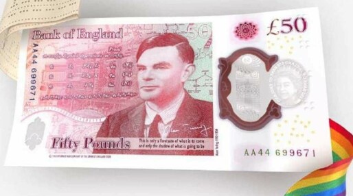 Alan Turing hedres på 50 pundseddel