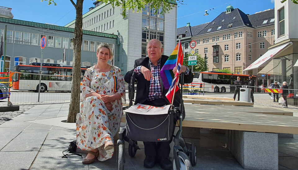 Bergens ordfører Marte Mjøs Persen og Kenneth Brophy.