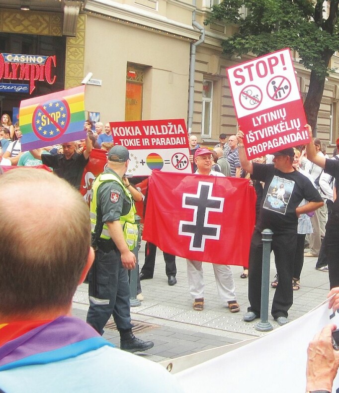 Pride-arrangement rundt om i Europa og ellers i verden møter ofte motstand fra befolkningen og trenger ekstra beskyttelse. Bildet er fra 27. juni 2013 – Vilnius.