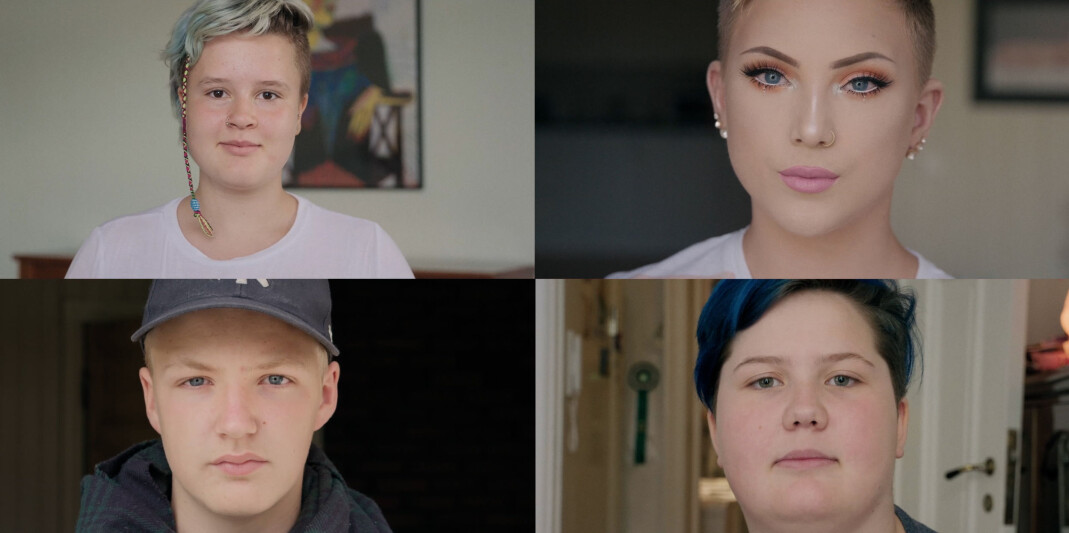 I dokumentarfilmen «Hei verden» forteller Runa (12), Viktor (12), Dina (13) og Joachim (14) sine historier om det å være ung og skeiv. I dokumentarfilmen «Hei verden» forteller Runa (12), Viktor (12), Dina (13) og Joachim (14) sine historier om det å være ung og skeiv.