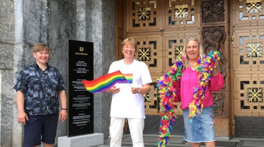 Oslo Rådhus heiste prideflaggene: – Disse flaggene kan ikke stjeles! Oslo Rådhus heiste prideflaggene: – Disse flaggene kan ikke stjeles!