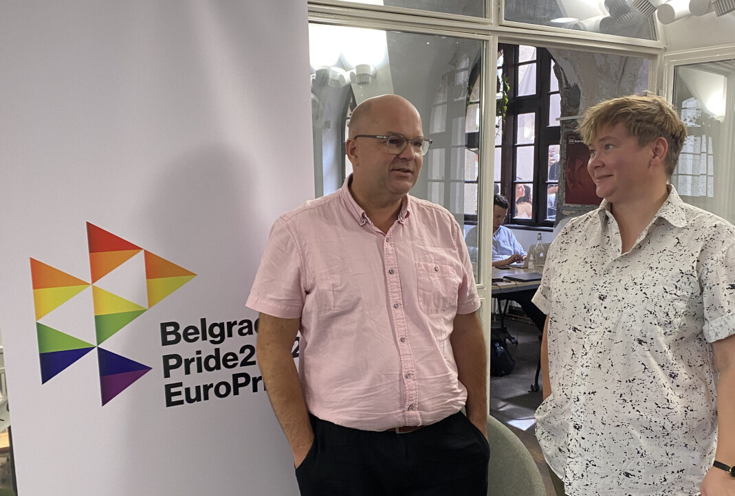Både Stein Runar Østigaard og Oslo Pride-leder Inger Kristin Haugsevje var tilstede under Beograd Pride i 2021. Både Stein Runar Østigaard og Oslo Pride-leder Inger Kristin Haugsevje var tilstede under Beograd Pride i 2021.