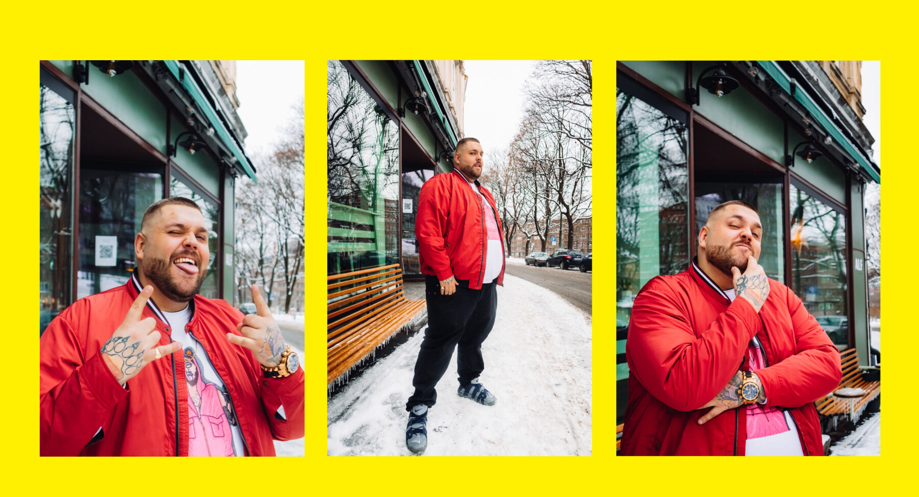 Låta «Legenbeary» er en hyllest til ambisjoner og frodige menn og et spark til musikkbransjen og klesprodusenter. – For store menn har vi to butikker i Oslo. Den ene er for dyr, den andre selger bare gubbe-klær, sier artisten, som etterlyser motevalg også for kropper som sin egen. Låta «Legenbeary» er en hyllest til ambisjoner og frodige menn og et spark til musikkbransjen og klesprodusenter. – For store menn har vi to butikker i Oslo. Den ene er for dyr, den andre selger bare gubbe-klær, sier artisten, som etterlyser motevalg også for kropper som sin egen.