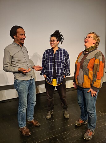 Kunstnerisk leder på Nordic Black Theatre, Cliff A. Moustache, styremedlem i Oslo Pride, Sofia Knudsen Estifanos, og Inger Kristin Haugsevje, leder i Oslo Pride. Kunstnerisk leder på Nordic Black Theatre, Cliff A. Moustache, styremedlem i Oslo Pride, Sofia Knudsen Estifanos, og Inger Kristin Haugsevje, leder i Oslo Pride.