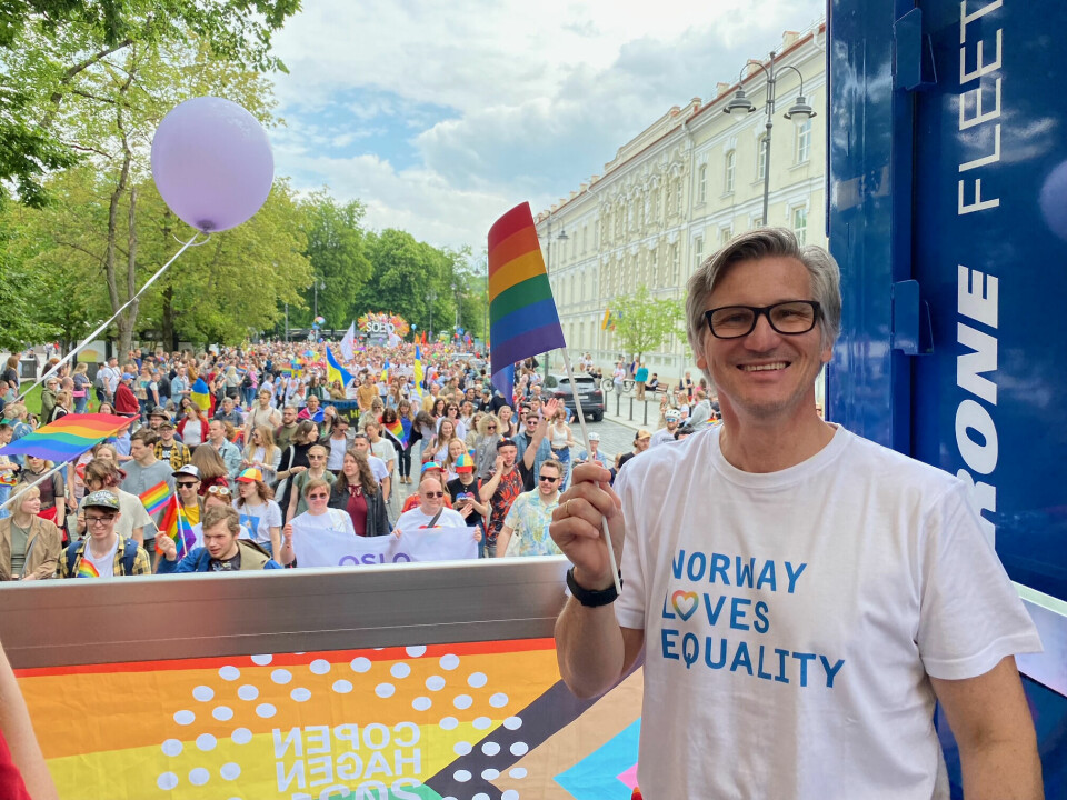 Likestillings- og diskrimineringsombud Bjørn Erik Thon i Baltic Pride-paraden.