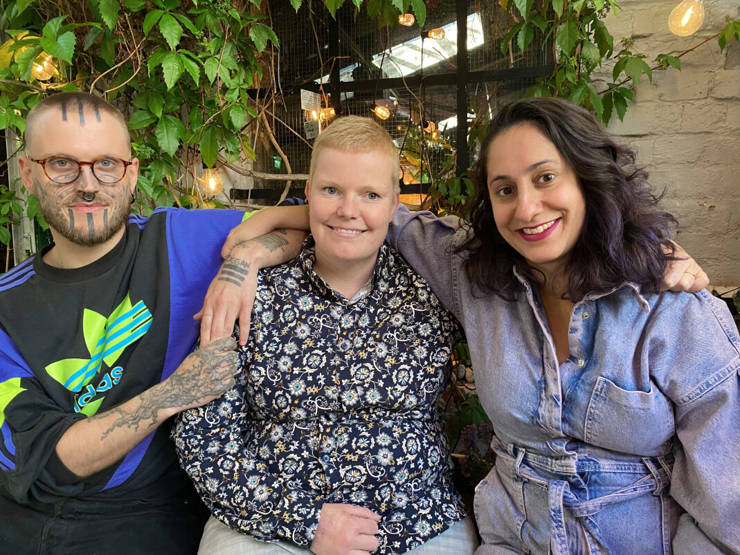 f.v. Quim og TJ i Oslo Queer og Begard Reza i Salam. f.v. Quim og TJ i Oslo Queer og Begard Reza i Salam.