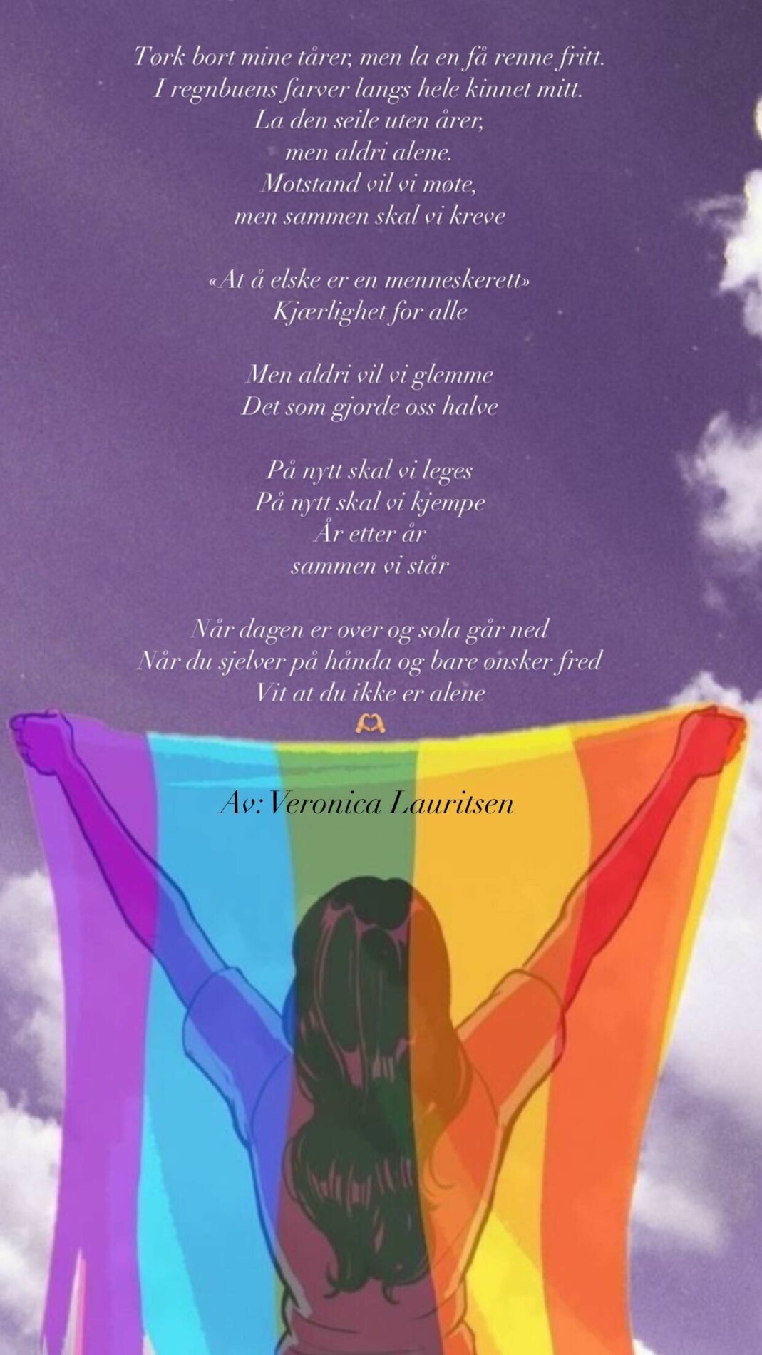 Etter terrorangrepet skrev Veronica Lauritsen dette diktet.