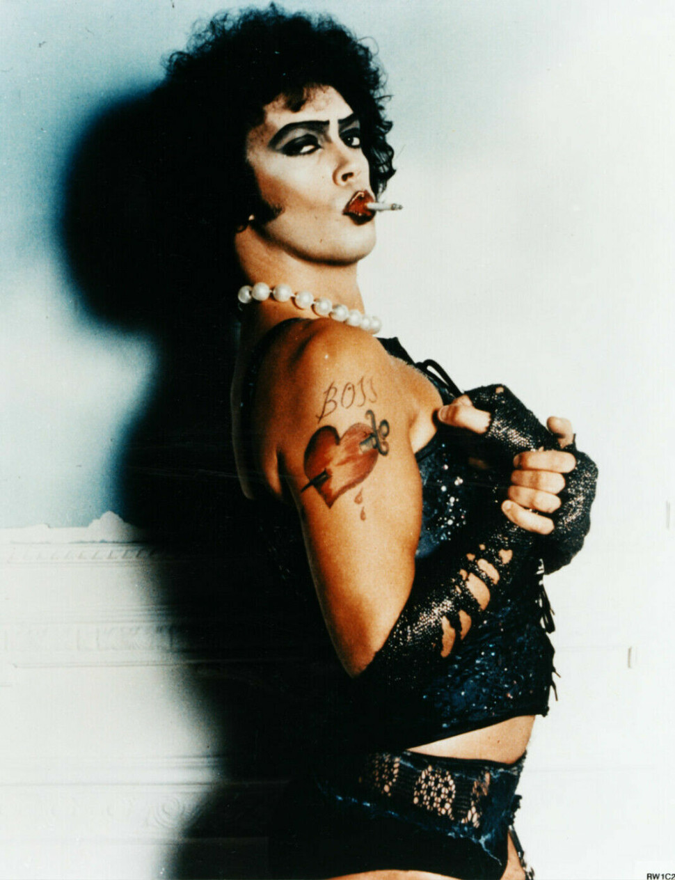 Tim Curry som Dr. Frank-N-Furter i The Rocky Horror Picture Show (1975).