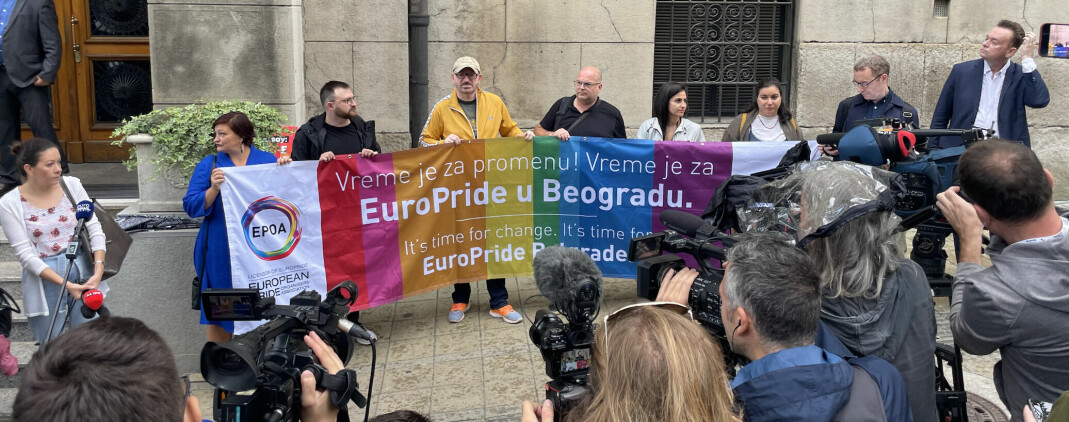 Representanter fra Beograd Pride, All Out, European Pride Organisers Association (EPOA) og InterPride.