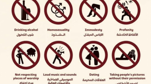 Qatarsk plakat ber VM-turister om å unngå homofili
