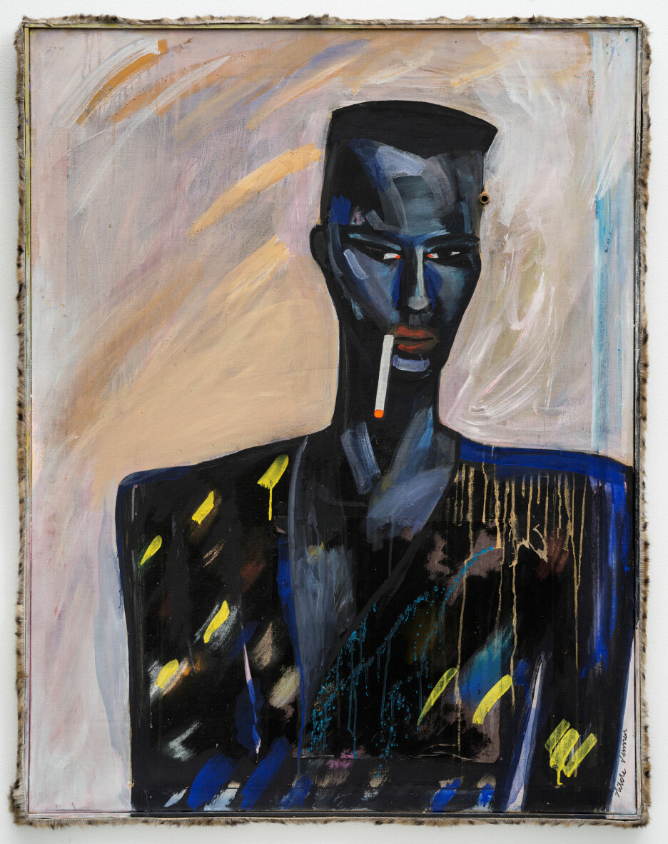 Hilde Vemren sitt maleri «Grace Jones» fra 1982 ble stilt ut som en del av «Det skeive blikket» på Kode.