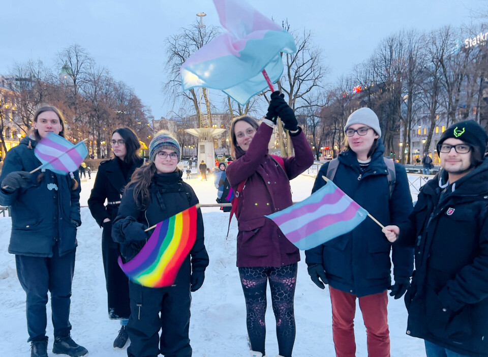 Fra Transskriket-demo fredag 3. februar i Oslo.