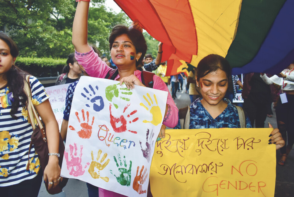 Markering i 2018 da høyesterett avkriminaliserte homofili i India.