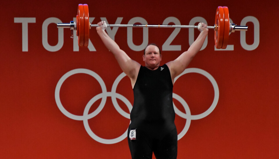 New Zealands vekt-
løfter Laurel Hubbard var
landets første åpne trans-
kvinne i et OL, i Tokyo i 2021. Der landet hun på sisteplass i sin vektklasse 87+ .