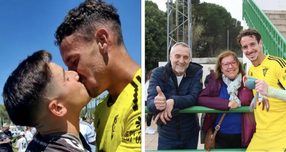 I collagen som Alberto Lejárraga delte av venner og familie, er 28-åringens kjæreste iført en svart Marbella-trøye med fotballspillerens navn på.