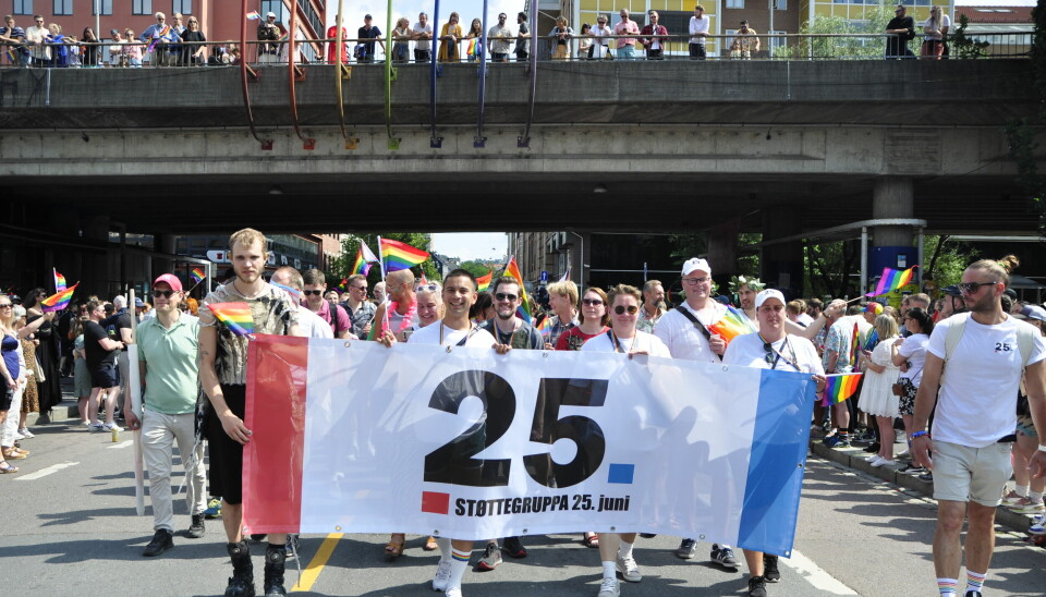 Støttegruppa 25. juni i Oslo Pride-paraden lørdag 21. juli.