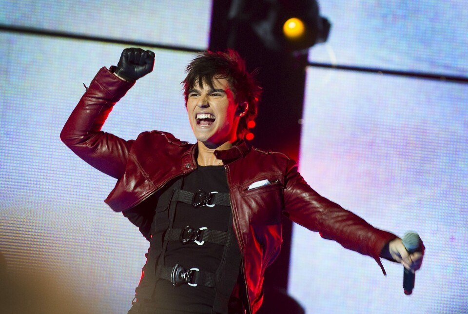 Eric Saade under den svenske Melodifestivalen i 2011.