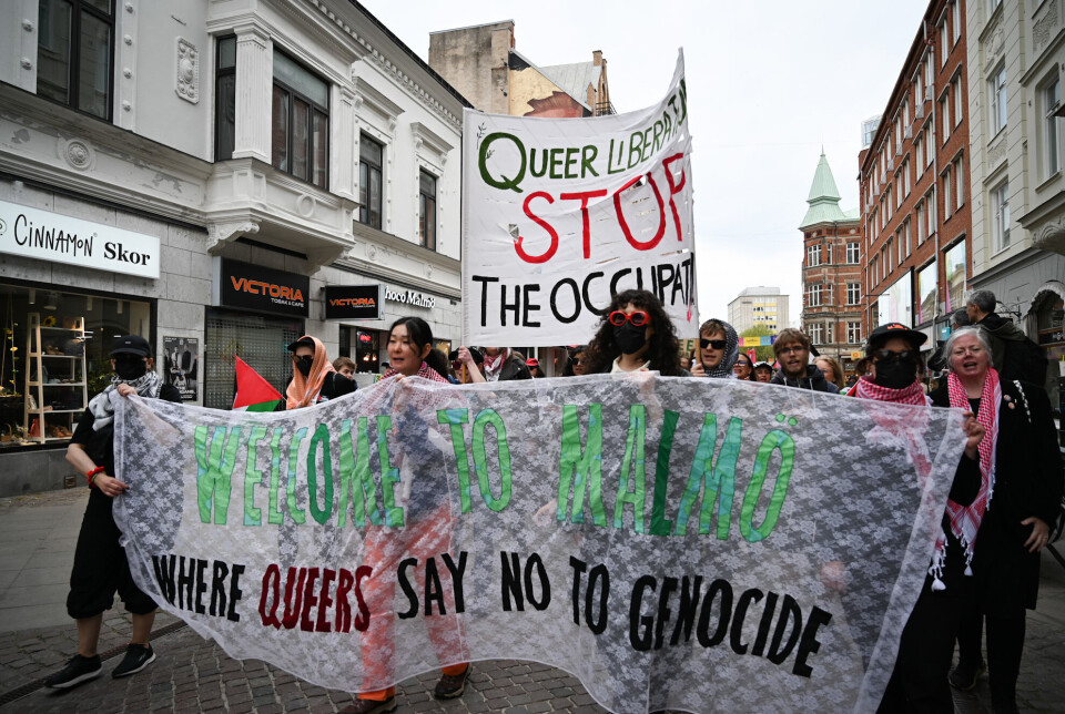 Over 10 000 mennesker demonstrerte torsdag mot Israels deltakelse i Eurovison i Malmö. Mange av demonstrantene var skeive.