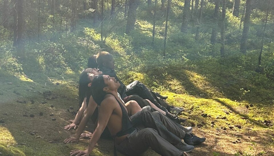 Danserne i Harald Beharies «Underskog» ute i skogen.