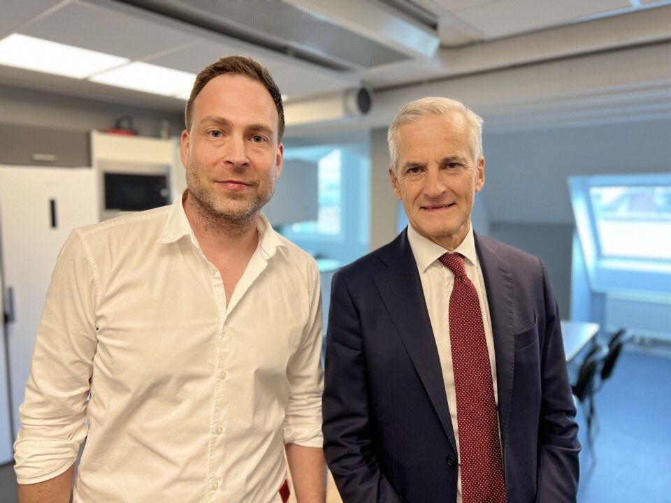 Oslo Pride-leder Dan Bjørke og statsminister Jonas Gahr Støre.