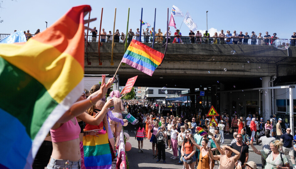 Når pride skal markeres i hovedstaden neste uke, blir det forbudt å fly over Oslo sentrum. Bildet er fra fjorårets pride-parade.