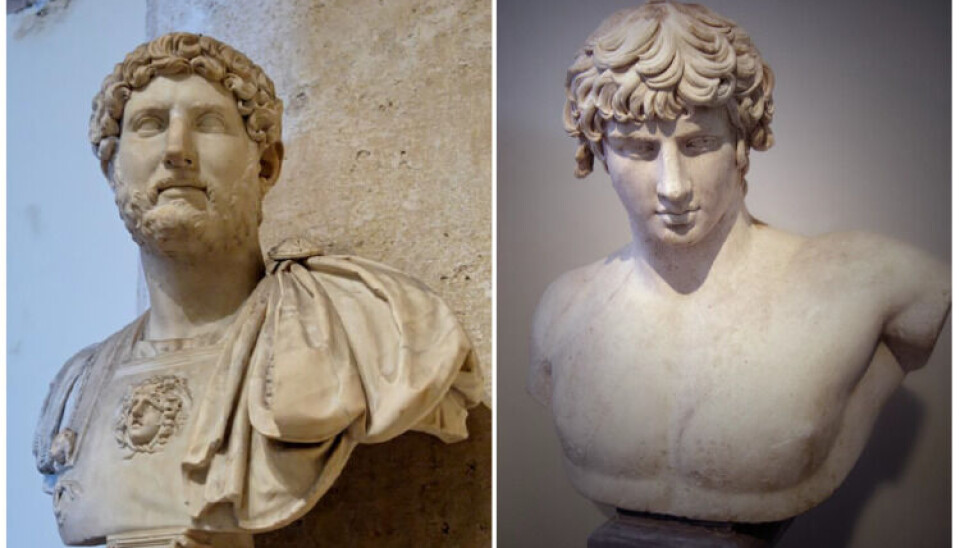 Byster av Keiser Hadrian (76 - 138 e.v.t) og Antinoos (110-130 e.v.t).