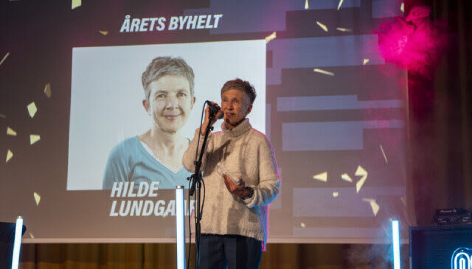 Hilde Lundgaard under utdelingen av OMA Awards.