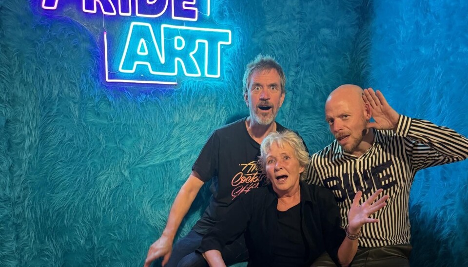 Fra venstre, Morten N. Daae (Kommunikasjons- og arrangementsansvarlig)
Torill Pallesen (Leder, Pride Art) og Stian Tjernsmo (Kurator, Pride Art)