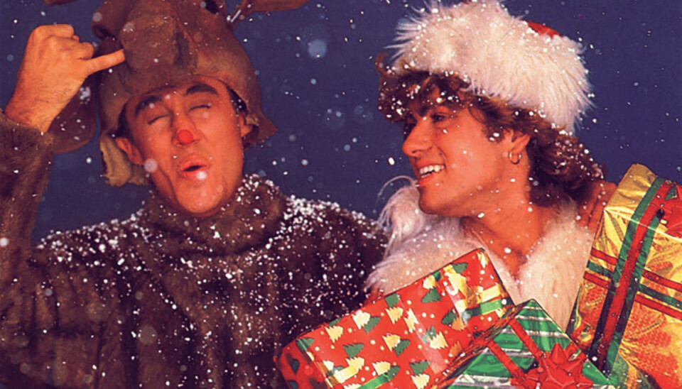 Wham! slik de fremsto på albumkunsten rundt «Last Christmas», som utkom i 1984.