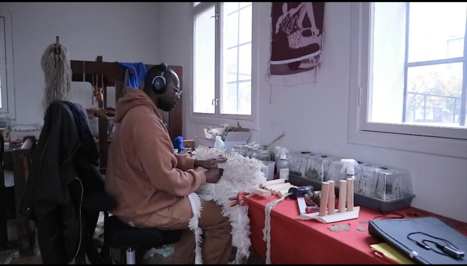 Stillbilder fra videoverk av Niels Munk Plum til utstillingen «Looming/Looping» med Damien Ajavon