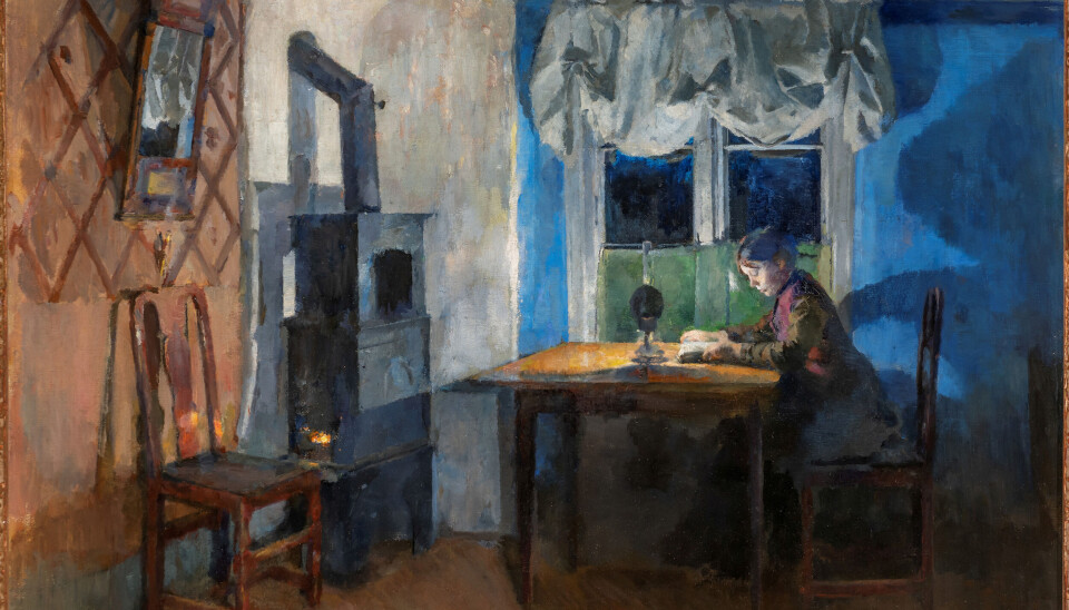 Harriet Backer, Ved lampelys, 1890.