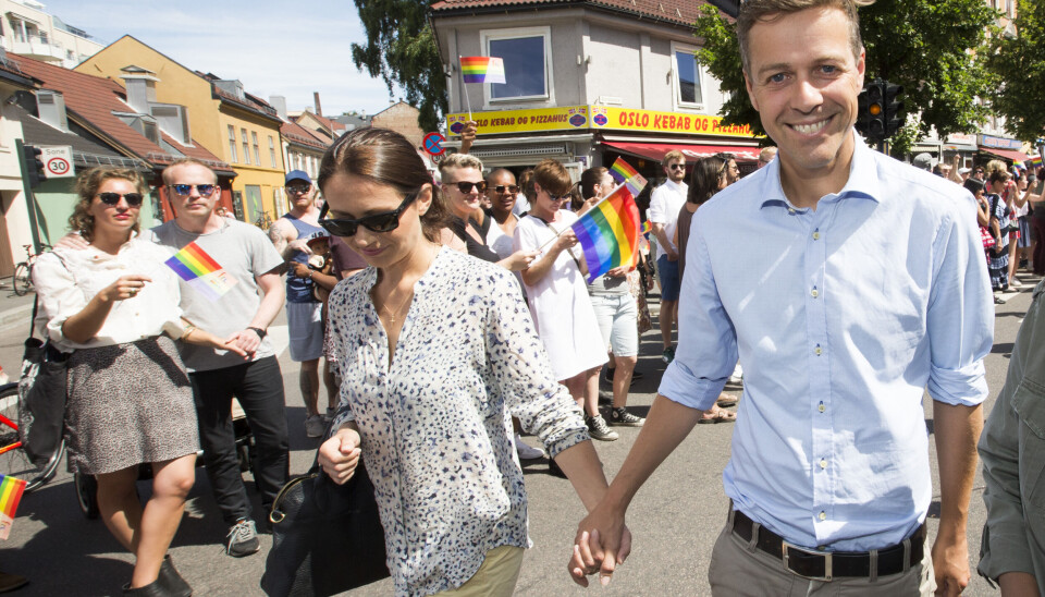 Daværende KrF-leder Knut Arild Hareide under Oslo Pride i 2016.