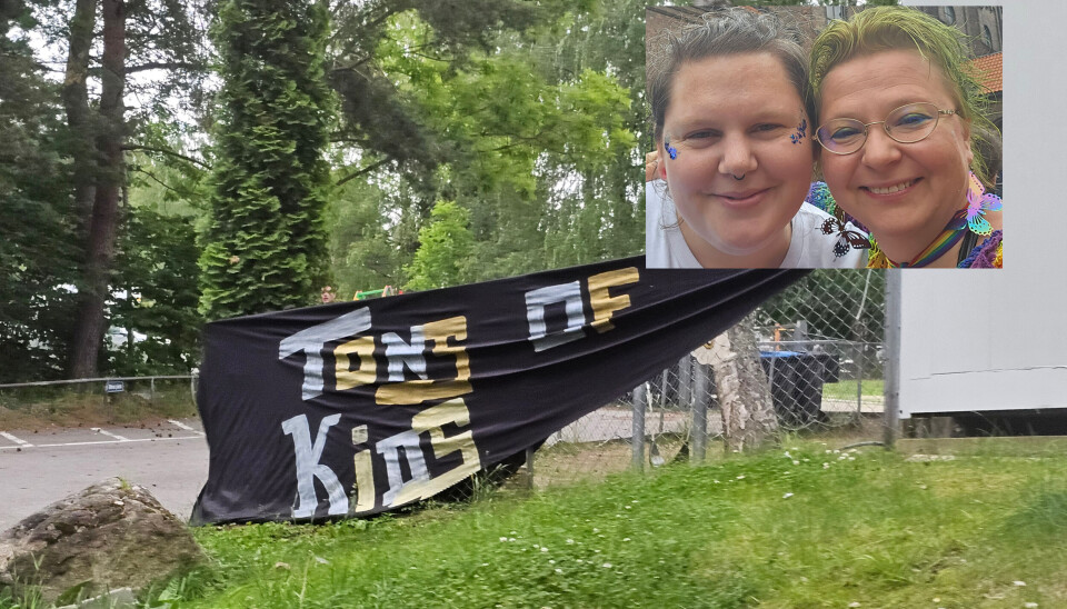 Katja Hjertaas (innfelt) var på Tons of Rock og Oslo Pride i helgen. På bildet er hun med venninna Monica Øvereng Ruud.