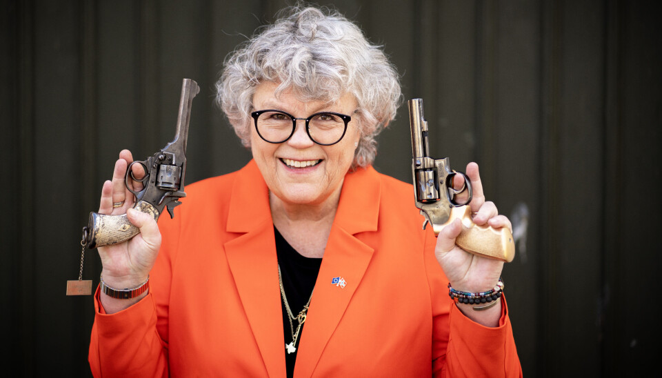 Anne Holt da hun mottok Rivertonprisen i fjor for «Tolv utemte hester», som viste seg å bli den nest siste boken om Hanne Wilhelmsen.